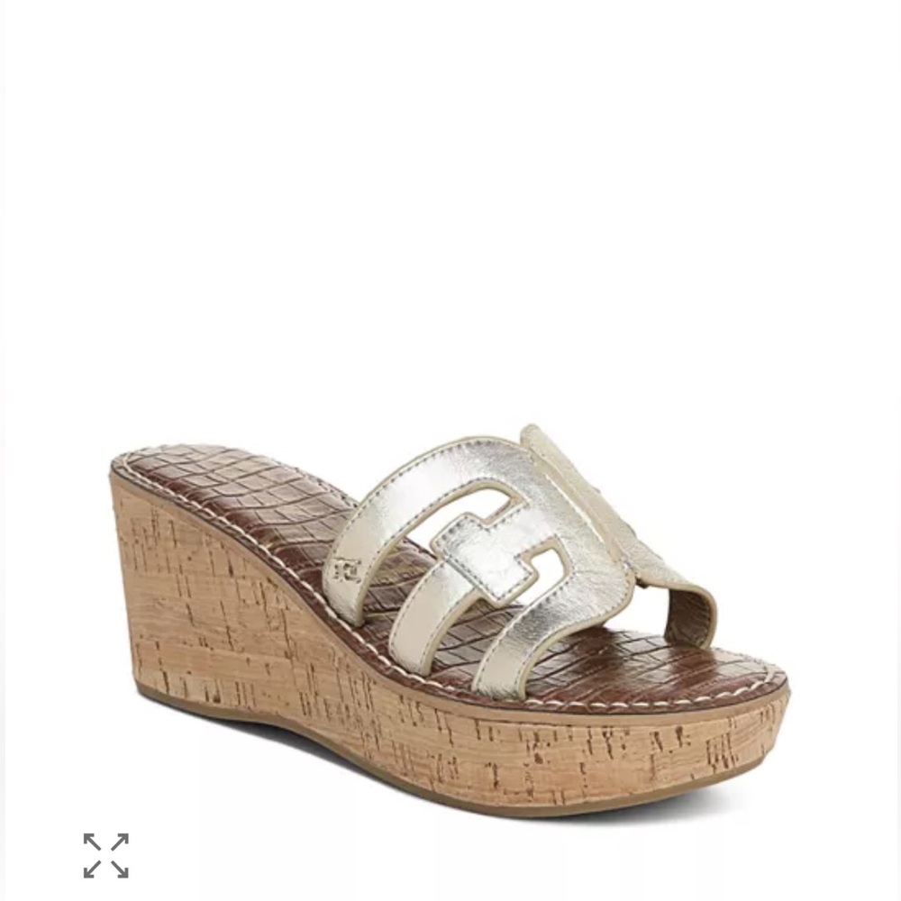Sam Edelman Women’s Sz 8M cork wedge sandals good condition high heels shoe